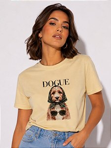 T-SHIRT DTF DOGUE MODERN - AMARELO MANTEIGA