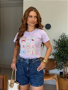 T-SHIRT DTF MOSAICO IT GIRL - LILÁS