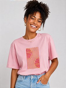 T-SHIRT DTF TORANJA LISTRAS - ROSA CLARO