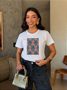 T-SHIRT DTF MOSAICO DE LAGOSTAS - OFF WHITE