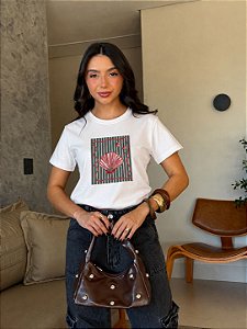 T-SHIRT DTF CONCHA LISTRAS - OFF WHITE