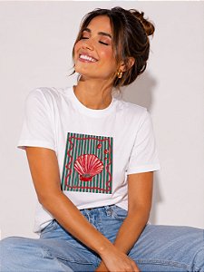 T-SHIRT DTF CONCHA LISTRAS - OFF WHITE