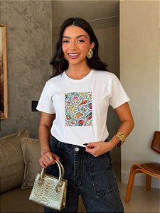 T-SHIRT DTF MOSAICO DE CONCHAS - OFF WHITE