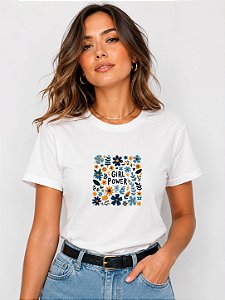 T-SHIRT DTF GIRL POWER FLORAL - OFF WHITE