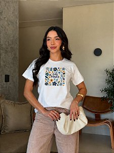T-SHIRT DTF GIRL POWER FLORAL - OFF WHITE