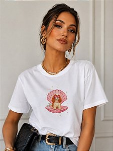 T-SHIRT DTF CACHORRO CONCHA - OFF WHITE