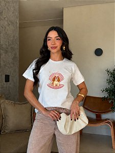 T-SHIRT DTF CACHORRO CONCHA - OFF WHITE