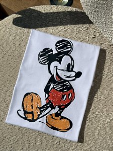 T-SHIRT DTF MICKEY RETRO - BRANCO