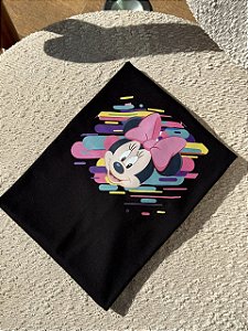 T-SHIRT DTF MINNIE MOUSE FACE - PRETO