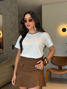 T-SHIRT LISA BICOLOR (MOCACCINO) - OFF WHITE