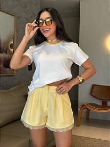 T-SHIRT LISA BICOLOR (AMARELO) - OFF WHITE