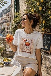 T-SHIRT DTF APEROL SPRITZ LISTRAS - OFF WHITE