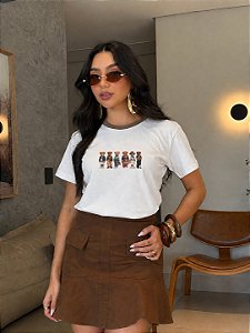 T-SHIRT DTF BICOLOR FAMILY BEAR - OFF WHITE(MOCACCINO)