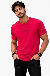 CAMISETA MASCULINA DTF CALVIN KLEIN JEANS ESCRITA - VERMELHO