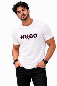 CAMISETA MASCULINA DTF HUGO - BRANCO