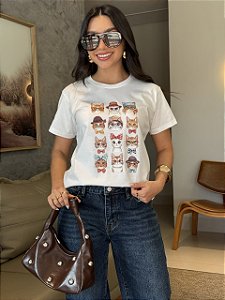 T-SHIRT DTF GATOS ESTILOS - OFF WHITE
