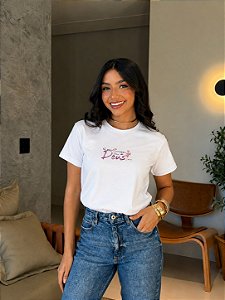 T-SHIRT DTF O MEU SOCORRO VEM DE DEUS - BRANCO
