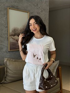 T-SHIRT DTF BIQUINI ANIMAL PRINT - OFF WHITE