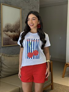 T-SHIRT DTF MÁ CHERRIE - BRANCO