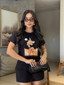 T-SHIRT DTF URSINHO HELP - PRETO