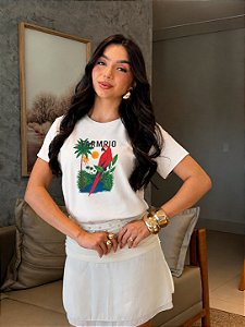 T-SHIRT DTF FARM RIO ARARA VERMELHA - OFF WHITE