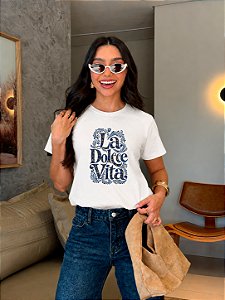 T-SHIRT DTF LA DOLCCE VITA - BRANCO