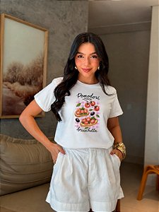 T-SHIRT DTF POMODORI - BRANCO