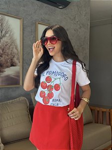 T-SHIRT DTF IL POMODORO, ITALIA - BRANCO