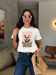 T-SHIRT DTF CACHORRO DAILY NEWS - OFF WHITE