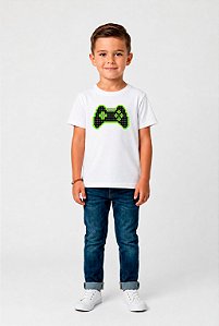 T-SHIRT INFANTIL DTF JOYSTICK APLICAÇÃO - BRANCO
