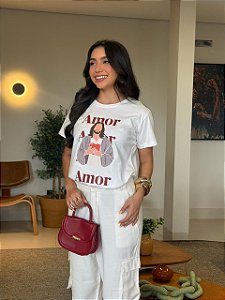 T-SHIRT DTF JESUS AMOR - OFF WHITE