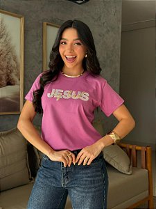 T-SHIRT DTF JESUS MY LORD APLICAÇÃO - ROXO MAGIC