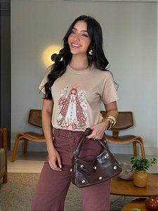 T-SHIRT DTF NOSSA SENHORA MARROM - BEGE DUNAS