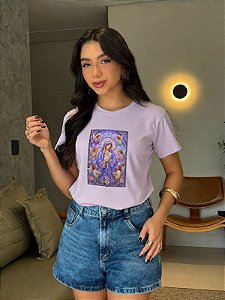 T-SHIRT DTF NOSSA SENHORA ANJOS - LILAS