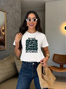 T-SHIRT DTF NO RAIN, NO FLOWERS - OFF WHITE