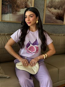 T-SHIRT DTF DON'T GIVE A FIG - LILAS