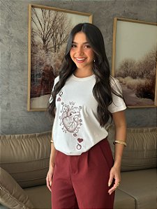 T-SHIRT DTF RAINHA DE COPAS - OFF WHITE