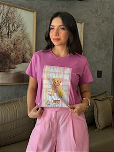T-SHIRT DTF URSINHA XADREZ - ROXO MAGIC