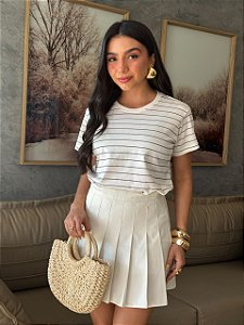 T-SHIRT LISTRAS TOTAL (MOCACCINO) - OFF WHITE