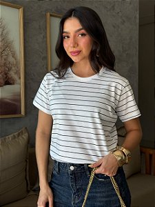 T-SHIRT LISTRAS TOTAL (AZUL MARINHO) - OFF WHITE