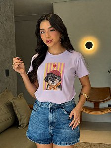T-SHIRT DTF DOG BREZZA - LILAS