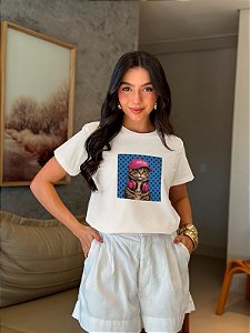 T-SHIRT DTF GATINHO MEOW - BRANCO