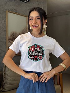 T-SHIRT DTF I LOVE COCA COLA - BRANCO