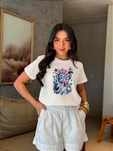 T-SHIRT DTF ESTÁTUA DA LIBERDADE RETRÔ - OFF WHITE
