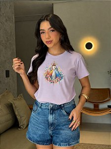 T-SHIRT DTF JESUS CRISTO RAMOS DE FLORES - LILAS