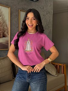 T-SHIRT DTF VIRGEN DE FATIMA - ROXO MAGIC
