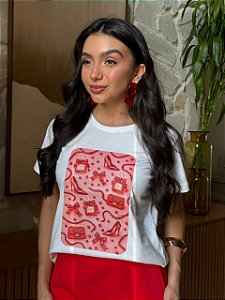 T-SHIRT DTF RED ACCESSORIES - OFF WHITE