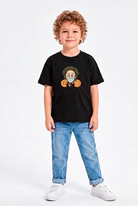 T-SHIRT INFANTIL DTF SÃO BENTO CARTOON - PRETO