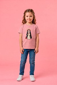 T-SHIRT INFANTIL DTF SANTA TERESINHA CARTOON - ROSA CLARO