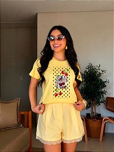 T-SHIRT DTF TOO SWEET FADE - AMARELO MANTEIGA
